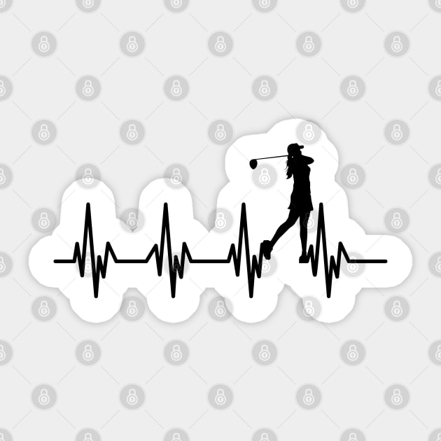 Golfer Women Heartbeat Sticker by ArticArtac